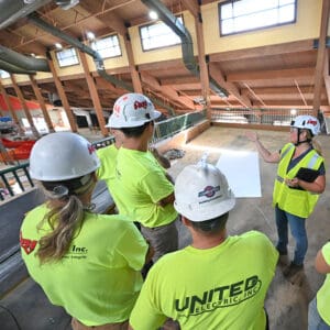 Holtz Companies Employees discussing project details