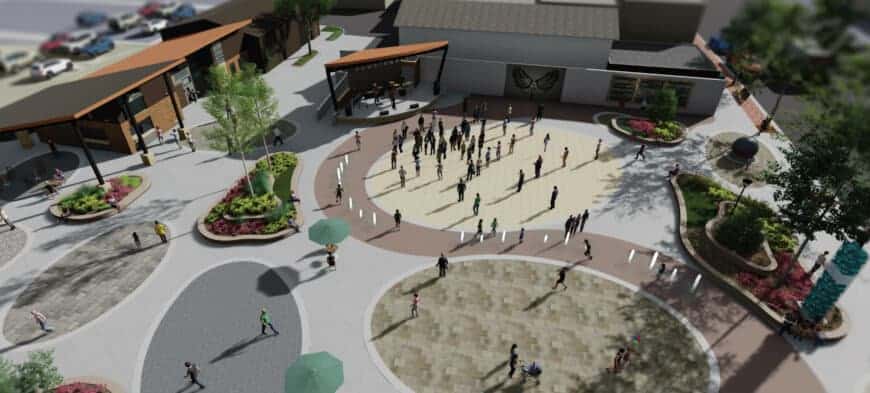 Downtown Dells Plaza Rendering | Holtz Builders | General Contractor in WI Dells Elm Street Plaza