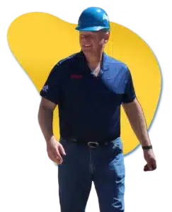 Tom Holtz wearing hard hat